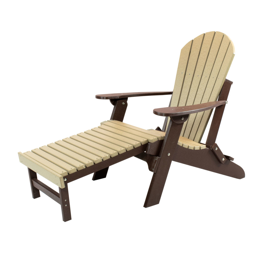Folding adirondack chair with pull out ottoman