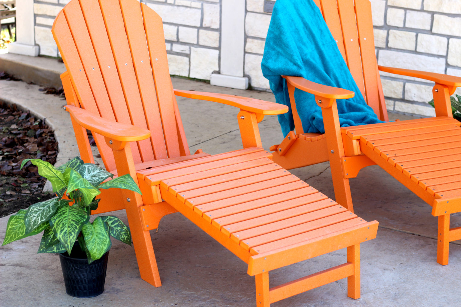 Folding adirondack chair with ottoman